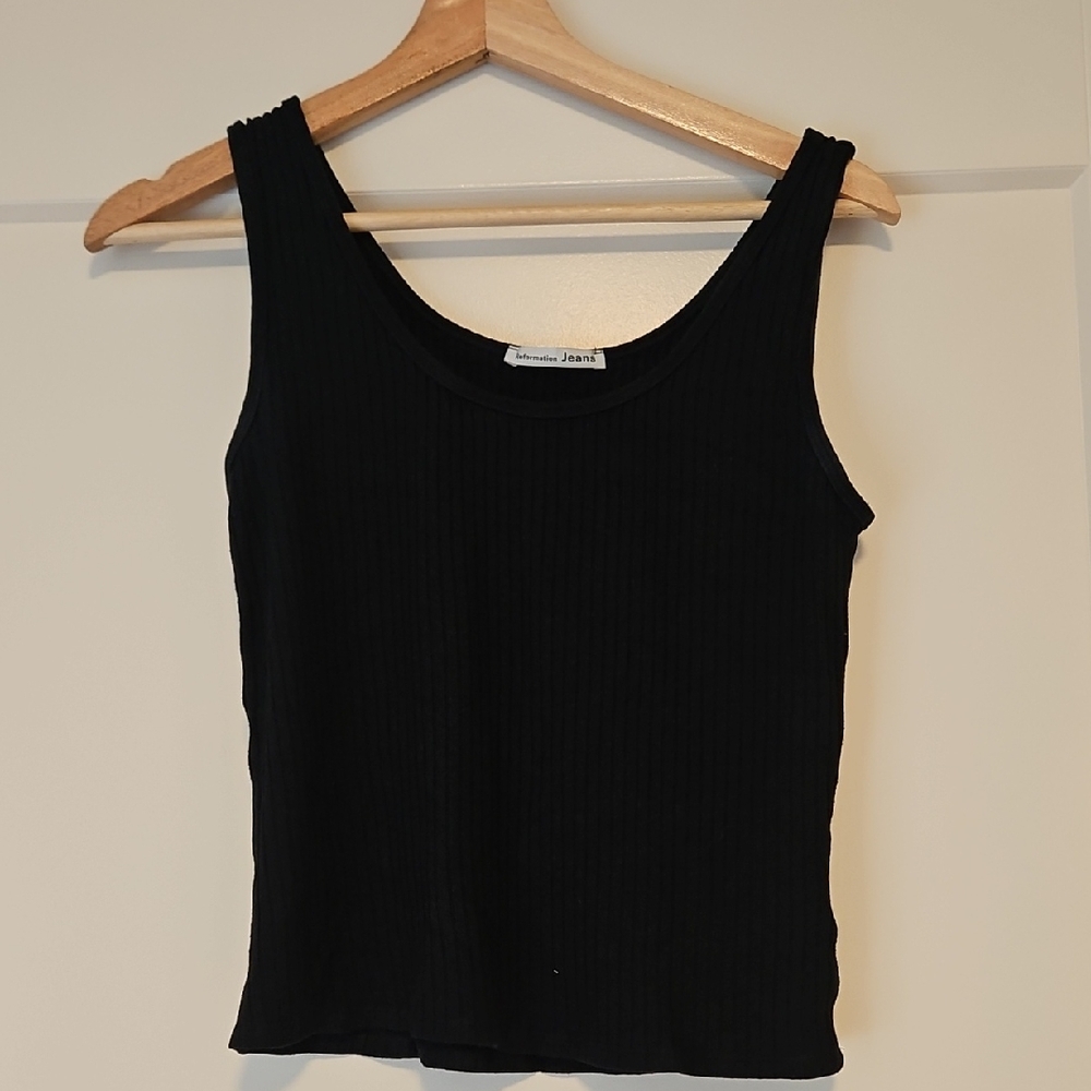 Reformation Classic Black Ribbed Tank Top